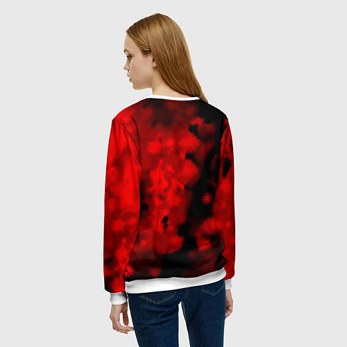 Женский свитшот Among us красный / 3D-Белый – фото 4