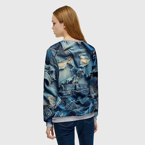 Женский свитшот Denim rags - fashion trend / 3D-Меланж – фото 4