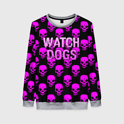 Свитшот женский Watch dogs neon skull, цвет: 3D-меланж