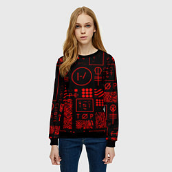 Свитшот женский Twenty one pilots pattern rock, цвет: 3D-черный — фото 2