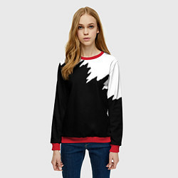 Свитшот женский Просто краска черно белая, цвет: 3D-красный — фото 2