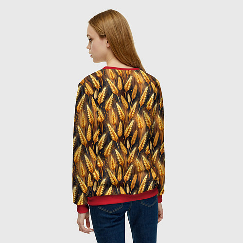 Женский свитшот Золотой колос / 3D-Красный – фото 4