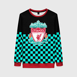 Свитшот женский Liverpool fc sport клетка, цвет: 3D-красный