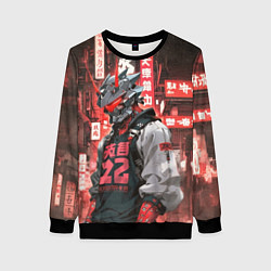 Свитшот женский Понурый киборг, цвет: 3D-черный