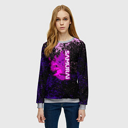 Свитшот женский Samurai neon logo краски, цвет: 3D-меланж — фото 2