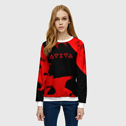 Свитшот женский Ведьмак лого огонь, цвет: 3D-белый — фото 2