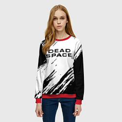 Свитшот женский Dead space чёрные краски, цвет: 3D-красный — фото 2