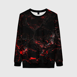 Свитшот женский Потертая красная текстура, цвет: 3D-черный