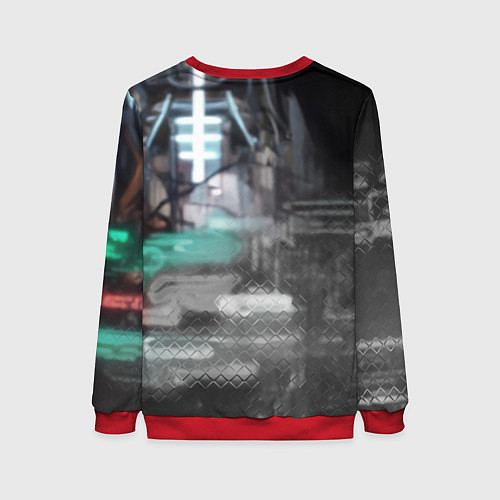 Женский свитшот Боевой робот в белой броне / 3D-Красный – фото 2