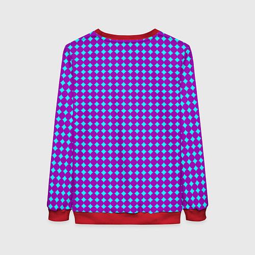 Женский свитшот Паттерн кругов и ромбов / 3D-Красный – фото 2