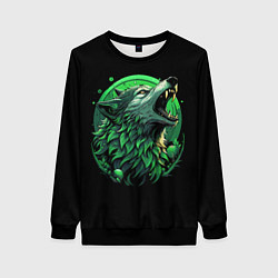 Женский свитшот Неоновая голова волка