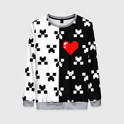 Свитшот женский Minecraft pattern love, цвет: 3D-меланж