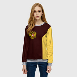 Свитшот женский Россия ретро стиль, цвет: 3D-меланж — фото 2