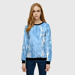 Свитшот женский Абстракция волн прибоя, цвет: 3D-черный — фото 2