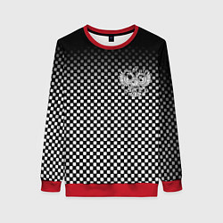 Свитшот женский Россия клетка паттерн, цвет: 3D-красный