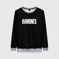 Свитшот женский Ramones white logo, цвет: 3D-меланж