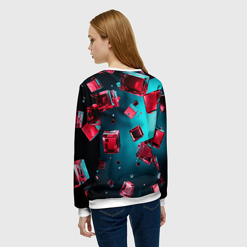 Женский свитшот Взрыв из камней / 3D-Белый – фото 4