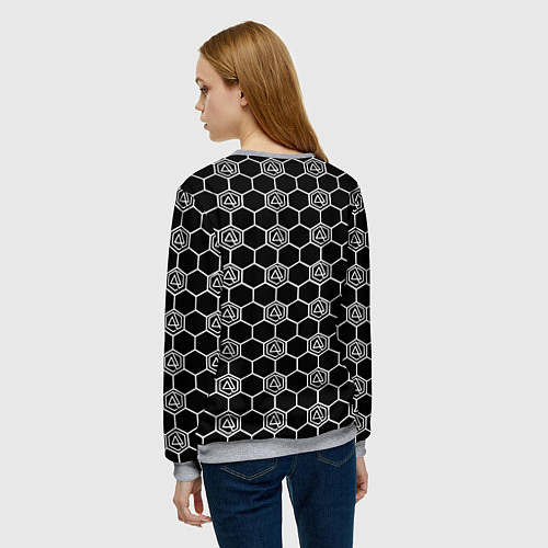 Женский свитшот Linkin park logo pattern / 3D-Меланж – фото 4