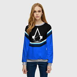 Свитшот женский Assassins Creed logo abstergo, цвет: 3D-меланж — фото 2