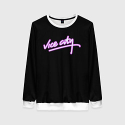 Свитшот женский Vice city logo neon, цвет: 3D-белый