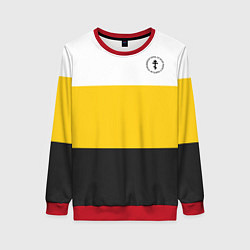 Свитшот женский За веру царя и святую триединую Русь Крест на узор, цвет: 3D-красный