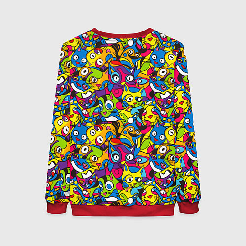 Женский свитшот Сумасшедшие креативные коты / 3D-Красный – фото 2