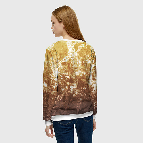 Женский свитшот Абстракция - yellow sad weather / 3D-Белый – фото 4