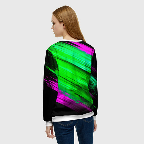 Женский свитшот Самурай в маске черепа / 3D-Белый – фото 4