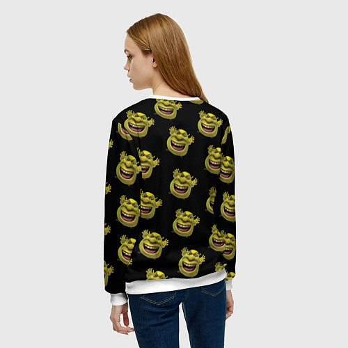 Женский свитшот Паттерн - Шрек / 3D-Белый – фото 4