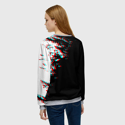 Женский свитшот Among us краски глитч / 3D-Меланж – фото 4