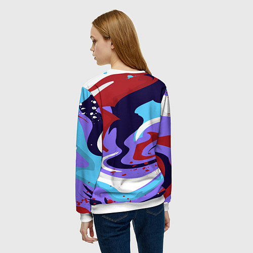 Женский свитшот Клякса абстракция / 3D-Белый – фото 4