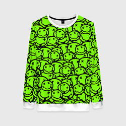 Свитшот женский Nirvana green logo smile, цвет: 3D-белый