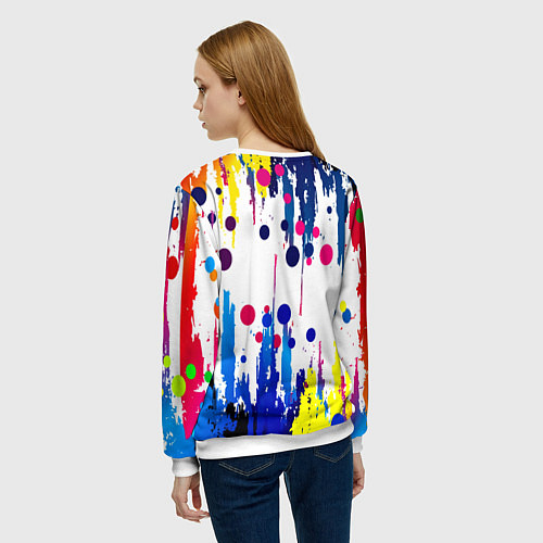 Женский свитшот Among us краски цветные с потёками / 3D-Белый – фото 4