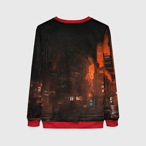 Женский свитшот Кибернетическая хозяйка подземелья / 3D-Красный – фото 2