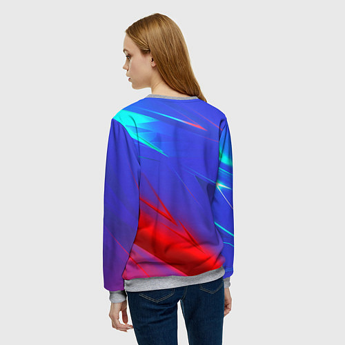 Женский свитшот Неоновые полосы геометрия / 3D-Меланж – фото 4