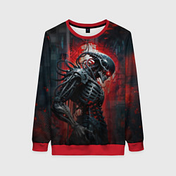 Женский свитшот Зловещий демонический киборг-скелетор