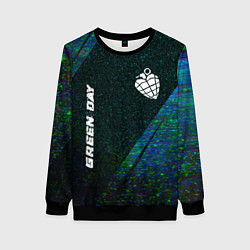 Свитшот женский Green Day glitch blue, цвет: 3D-черный