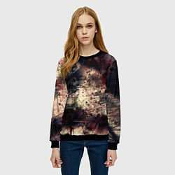 Свитшот женский Мокрая бумага ретро гранж текстура грязная, цвет: 3D-черный — фото 2