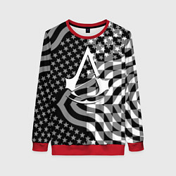 Свитшот женский Assassins Creed logo game usa, цвет: 3D-красный
