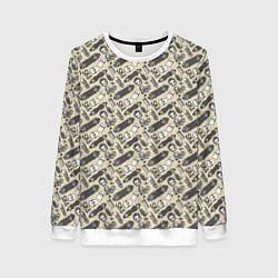 Свитшот женский Скейт и граффити, цвет: 3D-белый