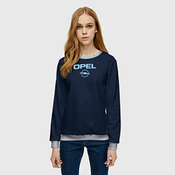 Свитшот женский Opel тёмно-синий, цвет: 3D-меланж — фото 2