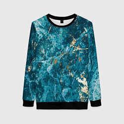 Свитшот женский Мраморная текстура с золотом, цвет: 3D-черный