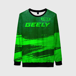 Свитшот женский Geely - green gradient посередине, цвет: 3D-черный