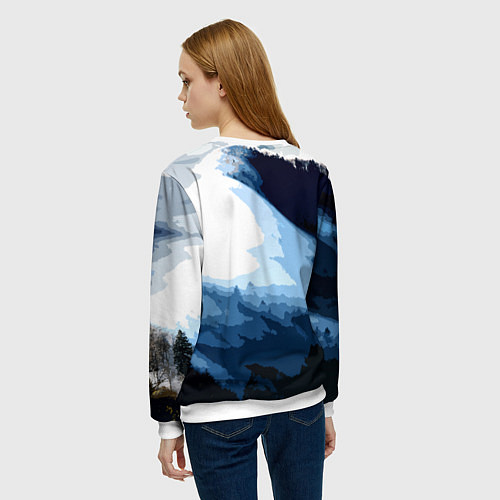 Женский свитшот Ведьмак лого волк / 3D-Белый – фото 4