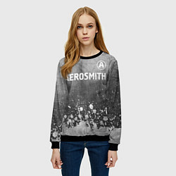 Свитшот женский Aerosmith - grey gradient посередине, цвет: 3D-черный — фото 2