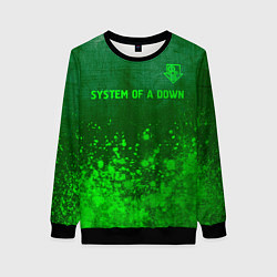 Свитшот женский System of a Down - green gradient посередине, цвет: 3D-черный