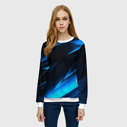 Свитшот женский Грани неоновые текстура, цвет: 3D-белый — фото 2