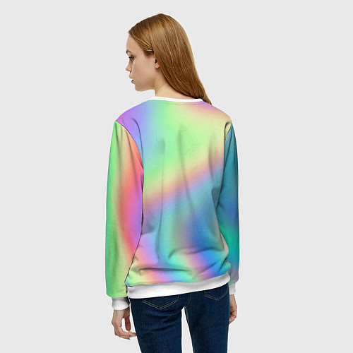 Женский свитшот Бензиновый градиент / 3D-Белый – фото 4