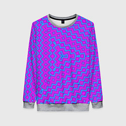 Свитшот женский Неонового цвета геометрический асимметричный узор, цвет: 3D-меланж