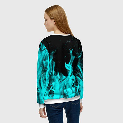 Женский свитшот The elder scrolls neon flame / 3D-Белый – фото 4